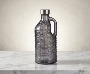 Crystal Glass Water Bottle with Handle 1.1L-Smoke