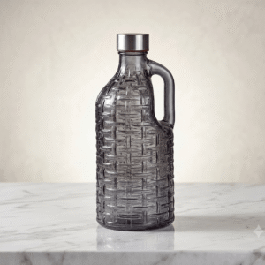 Crystal Glass Water Jug with Handle - Grey