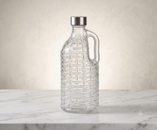 2 Crystal Glass Water Jug with Handle