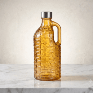 Crystal Glass Water Jug with Handle - Gold