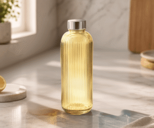 Glass Water Bottle 1 Liter - Amber