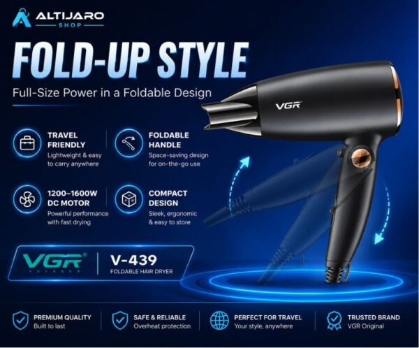VGR V-439 Foldable Travel Hair Dryer for Women VGR V-439 Foldable Hair Dryer
